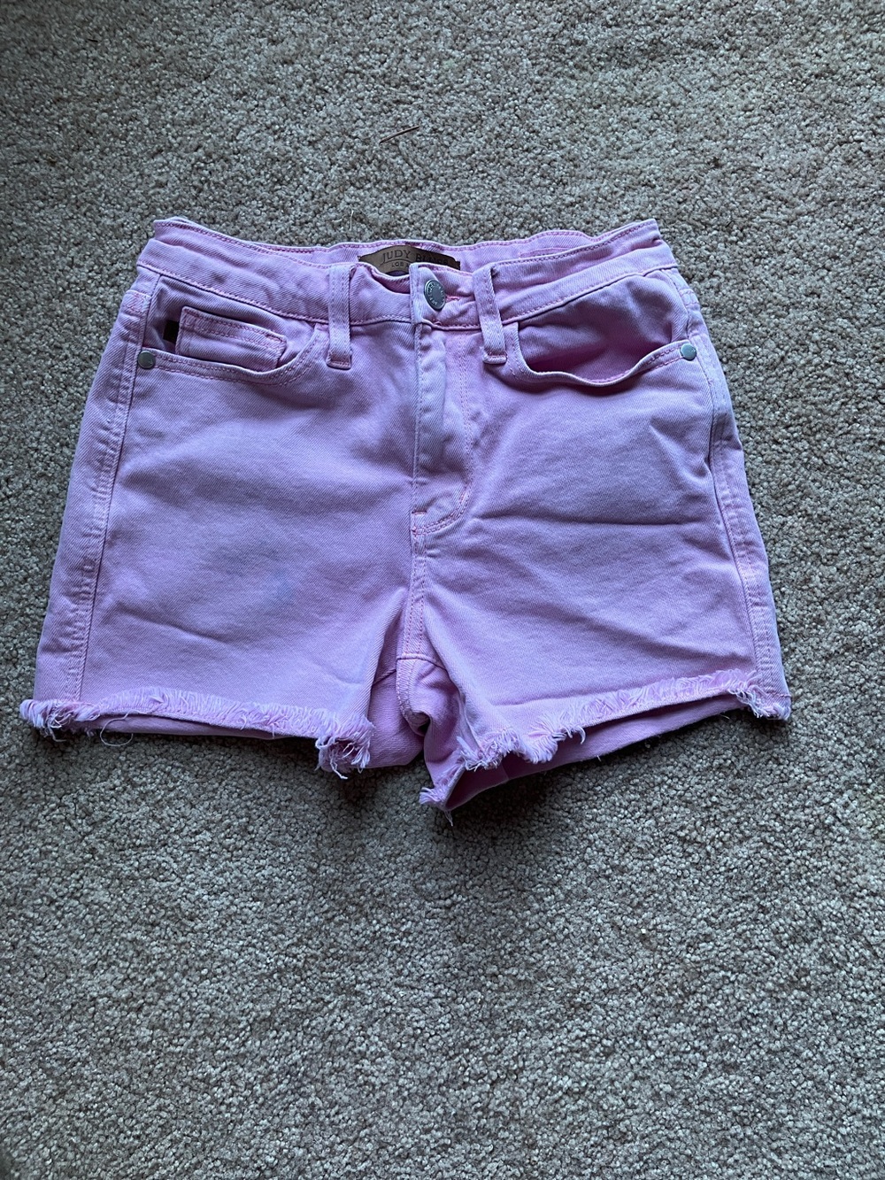 Judy Blue Pastel Pink Denim Cutoff Shorts